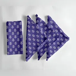 Vargottam Blue & White 12 Pieces Printed Cotton Table Napkin Set-9