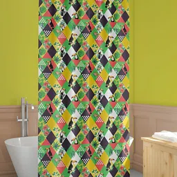 ArtzFolio Green & White Printed Waterproof Shower Curtain-image-32