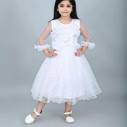 Zenat White Polyester Dresses-image-93