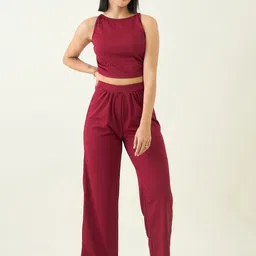 aayu Round Neck Sleeveless Top With Trouser-20