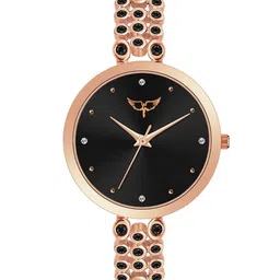 WHITE BIRD Women Brass Embellished Dial & Bracelet Style Straps Analogue Watch JK-145 Rose D Black-picture-26