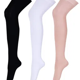 RC. ROYAL CLASS Women Pack Of 3 Cotton Thigh-High Stockings-17