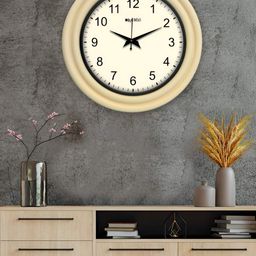 OLIVE TREE Cream & Black Round Wooden Analogue Wall Clock-picture-22