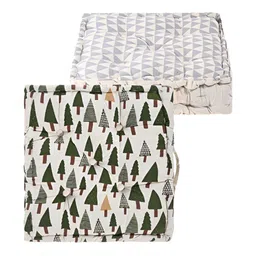 Myntra Elegant Homes Grey & Green 2 Pieces Printed Cotton Chair Pads-28