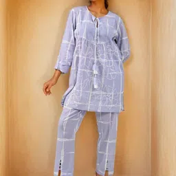 Zolo Label Pure Cotton Midnight Orchid Co-Ord set-image-80