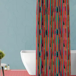 ArtzFolio Blue & Red Printed Waterproof Shower Curtains-5
