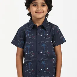 Nauti Nati Boys Standard Aloha Hawaii Graphic Printed Wrinkle Free Cotton Shirt-image-33