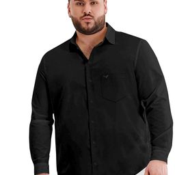 Aloof Men Classic Fit Spread Collar Solid Cotton Casual Shirt-image-99