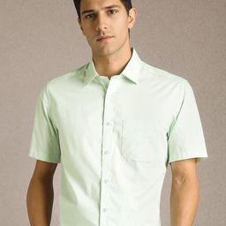 Louis Philippe Men Textured Spread Collar Pure Cotton Formal Shirt-picture-12