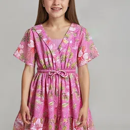 ARIAS By LARA DUTTA Girls Floral Print Blouson Dress-image-94