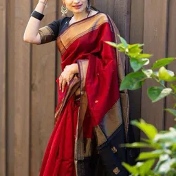 VILLE FASHION Woven Design Zari Art Silk Kanjeevaram Saree-picture-54