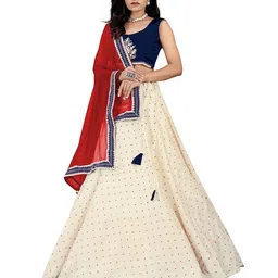 Anneca Girls Embroidered Thread Work Ready to Wear Lehenga & Blouse With Dupatta-picture-20