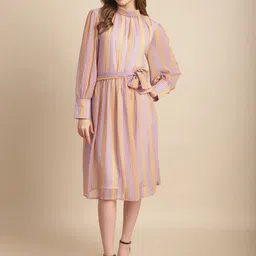 JAKANARY Print Georgette Fit & Flare Midi Dress-image-21