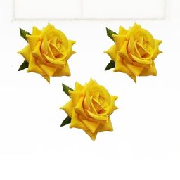DIVASTRI Women Set of 3 Yellow Artificial Flower Alligator Hair Clip-picture-16