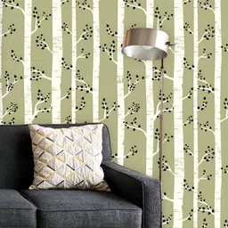 ArtzFolio Printed UV-Resistant Anti-Bacterial Grunge Birch Trees Peel & Stick Wallpaper-image-75