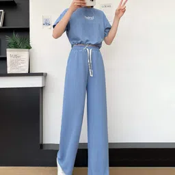 Stem Rope Women Solid Co-ord Set-image-67