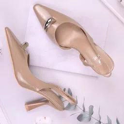 Jove PU Slim Heeled Pumps-35