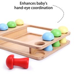 Intellibaby Wooden Mushroom Peg Board Level 7 - Multicolor image 4