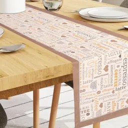 Homerz Cappuccino Brown & Beige Printed Table Runner-42