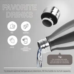 Milton Duo DLX 1000 Thermosteel Bottle 1000 mlTravel Bottle 24 Hours Hot and Cold image 5