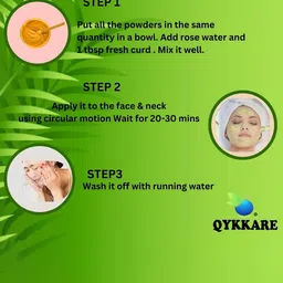 QYKKARE Set Of 3 Hibiscus- Multani Mitti & Orange Powder Mask- 100 g Each image 2
