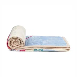 Signature Beige & Red Floral Mink Mild Winter Double Bed Blanket-image-74