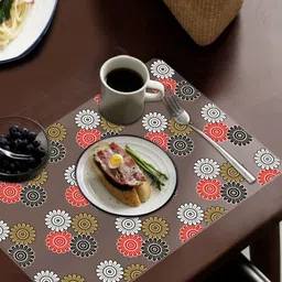 LooMantha Transparent  & Black 6 Pieces Printed Rectangular Table Placemats image 2