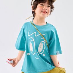 LULU & SKY Boys Graphic Printed Extended Sleeves Cotton Boxy T-shirt-image-68