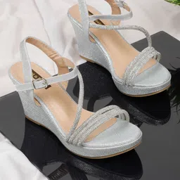 Flat n Heels Wedge Sandals with Tassels image 1
