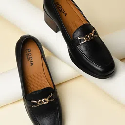 Rocia Leather Block Heel Pumps-12