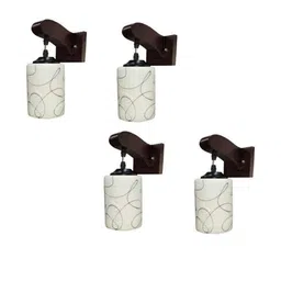 Somil Premium Designer Glass Wall / Night Lamp Elegant & Stylish Dcor Accent for Modern Interiors, Color- Black, White, Size:- 19 X 24 X 24 CM-image-77