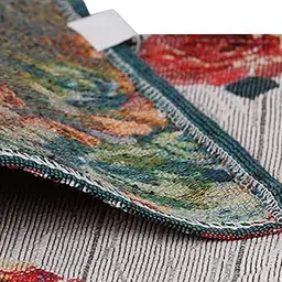 PRAKARTIK Grey & Red 7 Pieces Cotton Table Placemats with Runner image 4