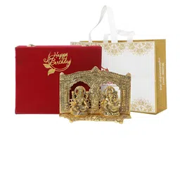 INTERNATIONAL GIFT Laxmi Ganesh Showpiece With Happy Birthday Tag & Velvet Box-image-89