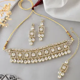 Anouk Silver Plated American Diamond Studded Jewellery Set-picture-35
