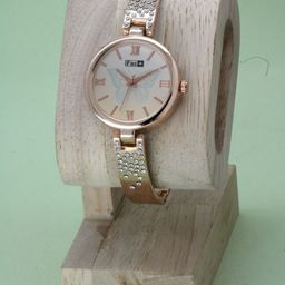 VIRAKTI Women Brass Printed Dial & Bracelet Style Straps Analogue Watch H-12-ROSEGOLD-image-67