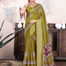 KALINI Ethnic Motifs Silk Blend Tussar Saree-picture-21