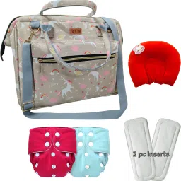 Diaper Bag, Pillow, Diapers & Inserts - Perfect Baby Shower Gift Baby Diaper Backpack Handbag Combo-image-58