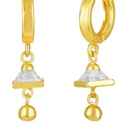 Luv Fashion Gold-Plated Stones Studded Hoop Earrings-image-95