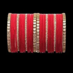 SAVORADE Set Of 32 Red Stainless Steel Bangle-picture-24
