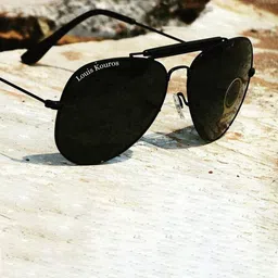 LOUIS KOUROS Black Novaper Aviator Sunglasses-37