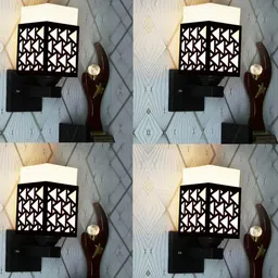 Gojeeva Brown Wood Square Wall Lamps-picture-33