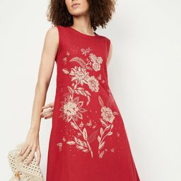 max Women Floral Print A-Line Dress-image-92