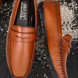 Aaeshu Men Tan Slip On Formal Loafers Shoes-picture-29