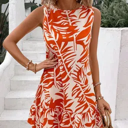 StyleCast x Revolte Floral Print Georgette Fit & Flare Dress-image-36