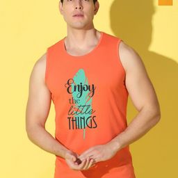 WOOSTRO Pack Of 2 Printed Pure Combed Cotton Gym VestsVWS26(ENJOY ORANGE)(98 MUSTARD)-image-67
