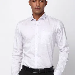 Peter England Men Spread Collar Micro Ditsy Printed Cotton Formal Shirt-picture-42