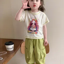 LULU & SKY Girls Printed Pure Cotton T-shirt With Pyjamas-picture-31