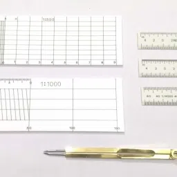 PATWARI DIAGONAL SCALES SET WITH DIVIDER / SET OF 6 Height Gauge-16