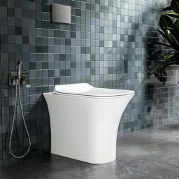 Ceramic Wall Hung Letin Toilet Rimless Commode With Soft Closing Seat - (20X14X16 Inch) LTN Western Commode-21
