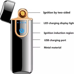 nvirav Good Quality Rechargeable Lighter Touch Ignition USB Charging Lighter,Windproof Plasma Lighter for Candle, Cigarette Power Indicator Flameless USB Finger Pocket Lighter image 2